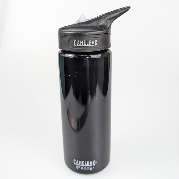 AS IS NO STRAW Camelbak Eddy+ Black Stainless Steel Water Bottle 20 oz - Picture 1 of 9
